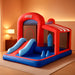 Inflatable Bounce House with Slide, Jumping Castle with Blower,Children Outdoor Playhouse with Jumping Ball Pit&Basketball Hoop&Target Balls