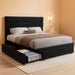 Full Size Upholstered Bed Frame with 4 Storage Drawers and Headboard, Velvet Platform Bedframe, Sturdy Metal & Wooden Slats Support, No Box Spring Needed, Easy Assembly, Black