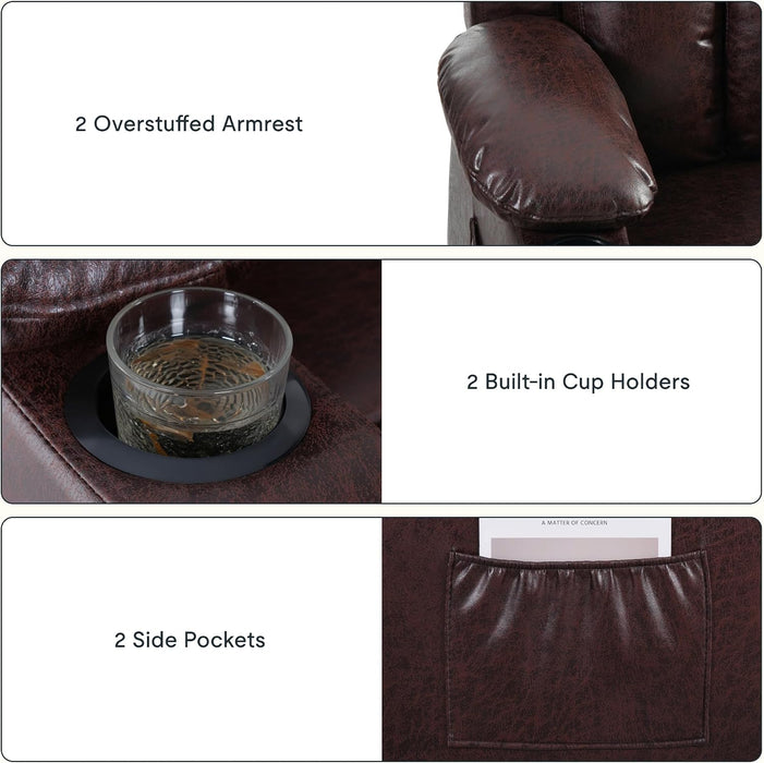FLEXISPOT XL31-XL Oversized Power Lift Recliner for Elderly, 400 Lbs Heavy Duty Lay Flat Lift Chair with Extra Wide 27" Seat, Massage & Heat, Dual Motor Electric Recliner for Living Room, Dark-Brown