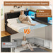 Full Corner Bed Frame with Upholstered Storage Headboard and Drawers, Metal Platform Bed Frame with LED Light and Charging Station, Full Daybed for Living Room, Bedroom & Guest Room, Black