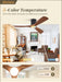 52" Ceiling Fans with Lights and Remote Control,Modern Flush Mount Ceiling Fan with 3 LED Colors,Outdoor Low Profile Ceiling Fans with 6-Speeds Timer DC Motor for Bedroom Living Room Patio