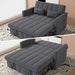 Three In One Convertible Sleeper Sofa Bed With Adjustable Backrest Light Gray