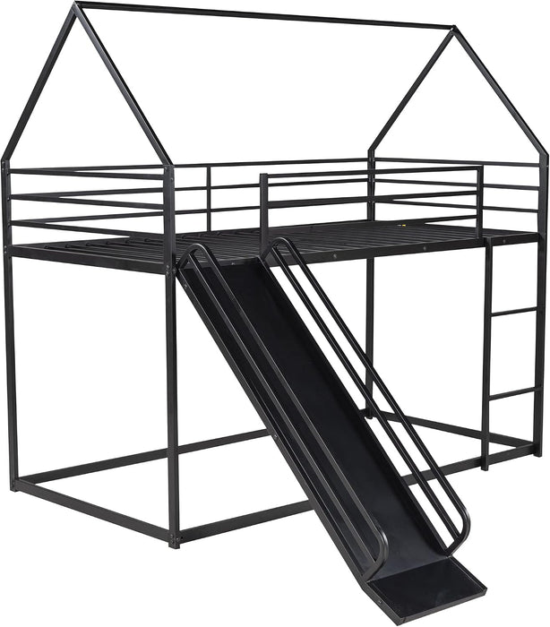 Twin Over Twin IndustrialGradeSturdy Bunk Bed Black
