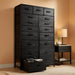 Black Dresser with 10+4 Storage Drawers, Chest of Drawers, Sturdy Metal Frame & Wood Top, Bedroom, Hallway, Closets, Living Room, 52.2" H X 37.4" W X 11.8" D