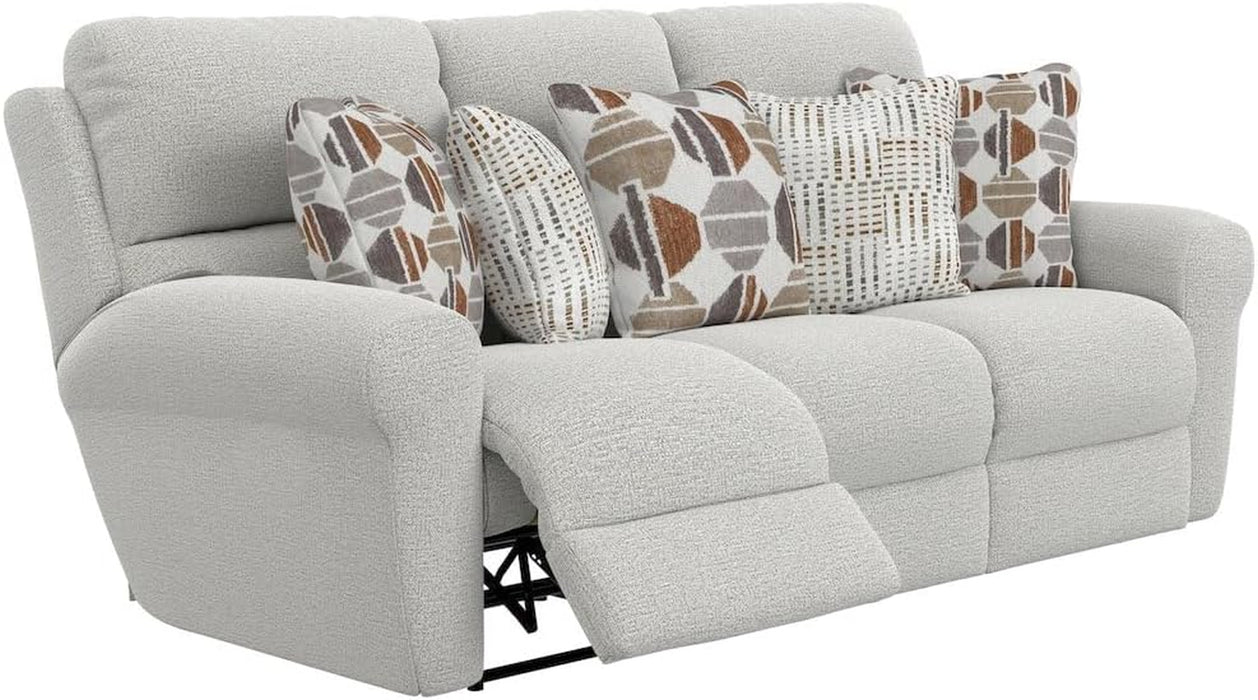 Catnapper Beige Power Reclining Sofa with Soft Fabric, Cool Gel Memory Foam, Steel Tech Frame, Pocket Coil Seating, Accent Pillows, RV Theater Comfort