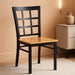 HERCULES Series Black Window Back Metal Restaurant Chair - Natural Wood Seat