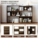 Wooden Extendable Shelf Bookcase - 3-Tier Ladder Low Short Bookshelf for Small Space or Corner, Dark Walnut, L
