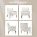 Modern Wingback Living Room Chair Set of 2, Upholstered Fabric Accent Armchair, Single Sofa Chair with Lounge Seat and Wood Legs for Bedroom/Office/Reading Spaces, Beige