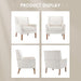 Beige Chenille Upholstered Wingback Chair With Wood