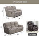 Soft Microfiber Reclining Sofa Set, Drop down Table, Cupholder Console, Living Room Set, Sofa Loveseat Glider Chair 8018M (Light Grey, Sofa+Loveseat)