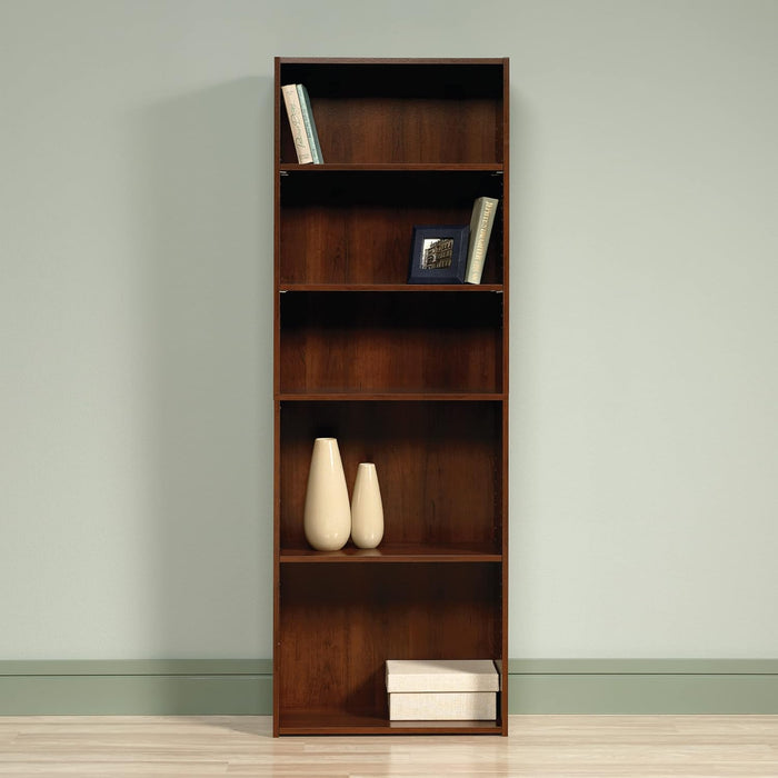 Brook Cherry Modern Bookcase With Adjustable Shelves