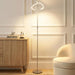 Halo Split Floor Lamp, Modern Bright LED Torchiere Floor Lamp for Offices - Dimmable, Tall Standing Lamp for Living Room or Bedroom - Adjustable Light W/Rotating Angles - Platinum Silver