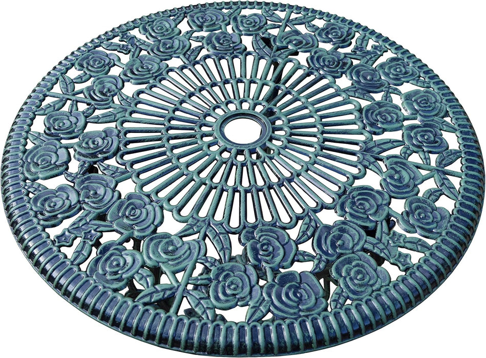 Cast Aluminum Conversation Set Metal Antique Green 3 Piece Patio Rose Bistro Set