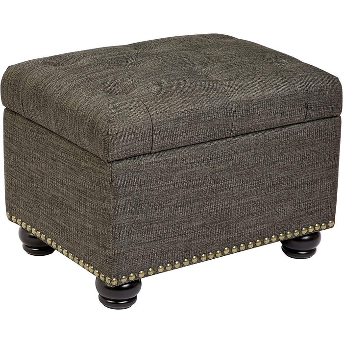 Modern Gray Ottoman with Storage Space