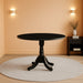 Wood Dining Room Table with round Tabletop, Black Finish