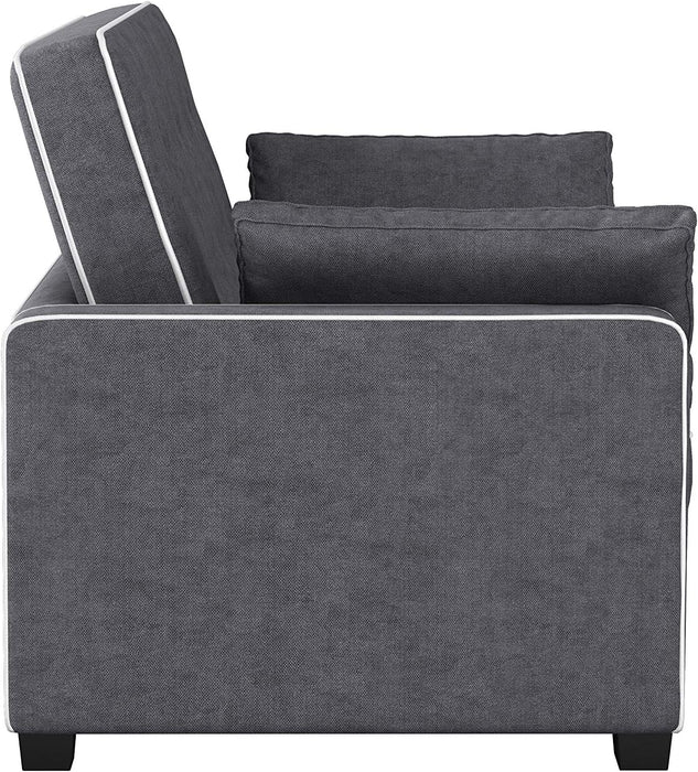 Ainsley Loveseat with Pull Out Sleeper Microfiber Charcoal Full