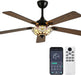 52" Tiffany Style Ceiling Fans with Lights, Red Dot, Black