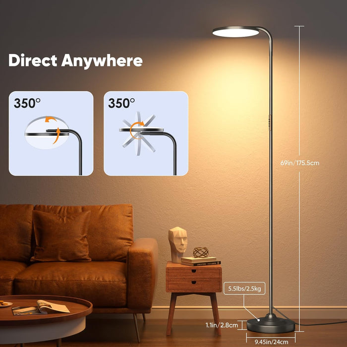 LED Floor Lamp Tall HighBrightnessLED Dimmable Remote