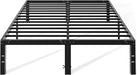 Full Size Metal Platform Bed Frame with Storage Space, Heavy Duty Sturdy Mattress Foundation, Strong Support Slats, 800LBS, Easy to Assemble, Black