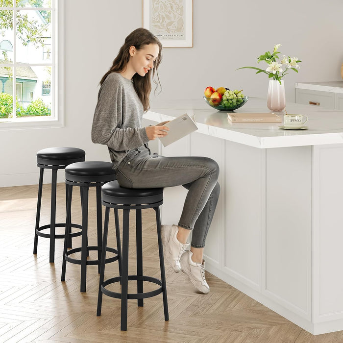 30'' Swivel Bar Stools Set of 2 with PU Leather Cushion
