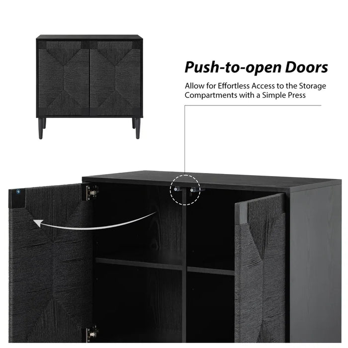 Carreiro 32"W Woven Transitional 2-Door Accent Cabinet (Set of 2)