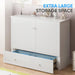 Queen Murphy Bed Featuring Mattress Included White