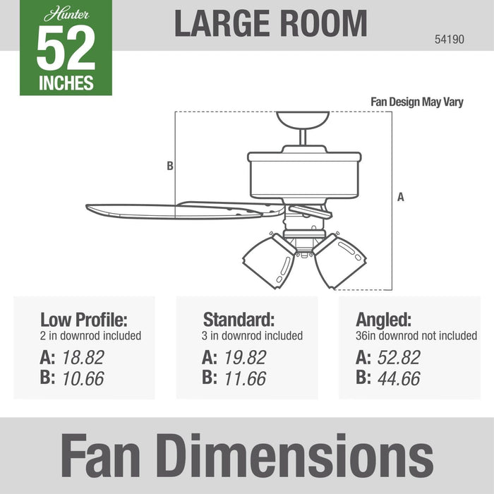 Quiet 52 Inch Reversible Brushed Nickel Ceiling Fan