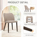 Dining Chairs Set of 6, Upholstered Fabric Kitchen Chairs with Curved Back, Padded Seat and Solid Wood Legs, Modern Dining Chair for Kitchen Dining Room, Camel