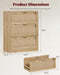 Extra Large 3 Drawers Rattan File Cabinet with Lock