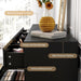 Black Malm Dresser for Bedroom, 55" Wide 37" Tall Dresser with 10 Drawers, Modern Large Wood Chest of Drawer Handle Free, Living Room, Entryway, Hallway, Black