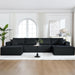 Corduroy Black UShaped 146Inch Modular Sectional Sofa