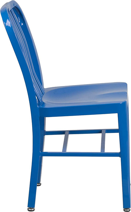 Gael Commercial Grade 2 Pack Blue Metal Indoor-Outdoor Chair