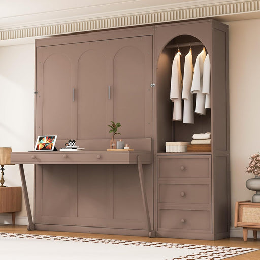 Queen Murphy Bed With Customizable Storage Drawers