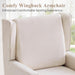 Beige Wingback Accent Chair High Backrest Upholstered