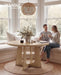 47-Inch round Dining Table for 4-6 People, Pedestal Kitchen Table