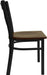 2 Pack HERCULES Series Black ''X'' Back Metal Restaurant Chair - Mahogany Wood Seat