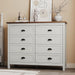 Farmhouse White Dresser for Bedroom, 8 Drawers Dresser