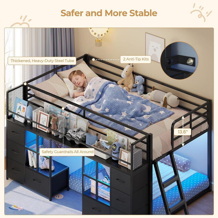 Black PremiumMetalConstruction Twin Over Twin Bunk Bed