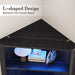71-Inch L-Shaped Bar Cabinet Fridge Space Freestanding