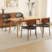 PU Leather Dining Chairs Set of 4 with Walnut Bentwood, Black