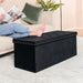 Black Storage Ottoman Bench for Bedroom, Folding Velvet Chest with Benches Foot Rest Stool, Large Long Shoes Chest for Bedroom, Living Room, 43.3"X15.7"X15.7"