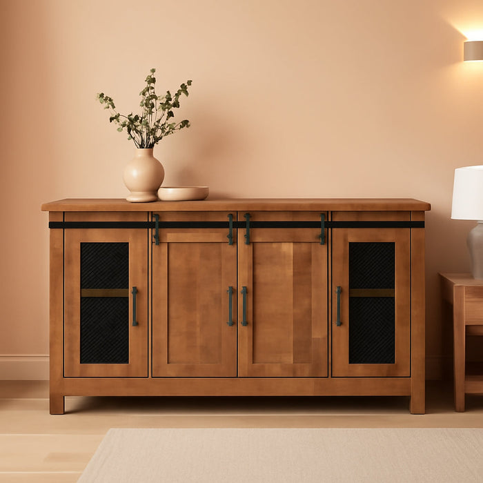 Omaha Solid Wood TV Stand, 65", Honey Tobacco