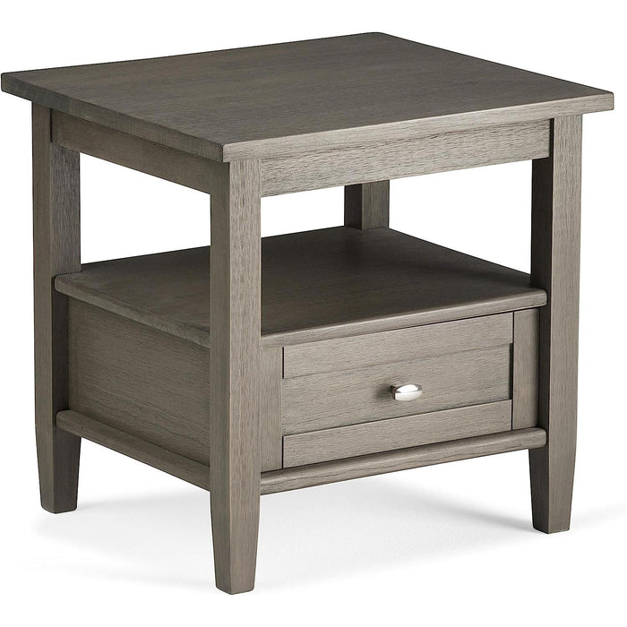 Warm Shaker Solid Wood Rectangle End Table - Farmhouse Grey