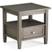 Warm Shaker Solid Wood Rectangle End Table - Farmhouse Grey