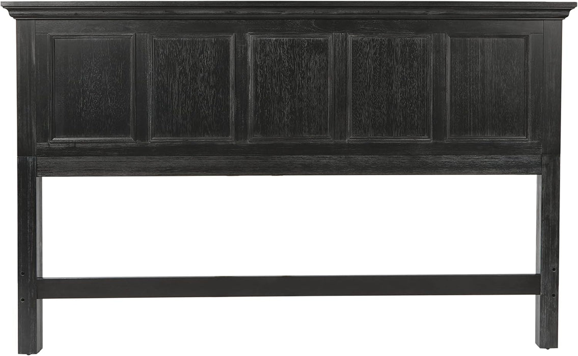 OSP Home Furnishings Farmhouse Basics King Headboard Only, Rustic Black Finish