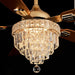 52" Crystal Chandelier Ceiling Fan with Lights - (Modern, Gold)