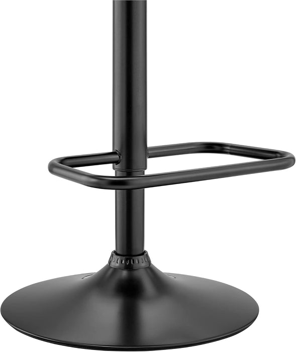 Leland Adjustable Grey Faux Leather and Black Finish Bar Stool