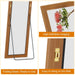 Full Length Mirror,71X32 Inch Full Length Mirror Wall Mounted,Vertical Hanging,Leaning Standing for Bedroom,Living Room,Rectangular Wooden Frame,Walnut Color.