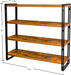 47" 4-Tier Bookshelf Rustic Wood and Metal Industrial Bookshelf for Home Office, Bedroom, Kitchen, Bathroom (Rustic Brown, 4-Tier)