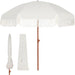 6.5Ft Patio Umbrella with Push Button Tilt & Height Adjustable, UV50+ Sun Protection with Sturdy Fiberglass Ribs & Iron Pole, Market Umbrella for Outdoor Table Garden Backyard Beach